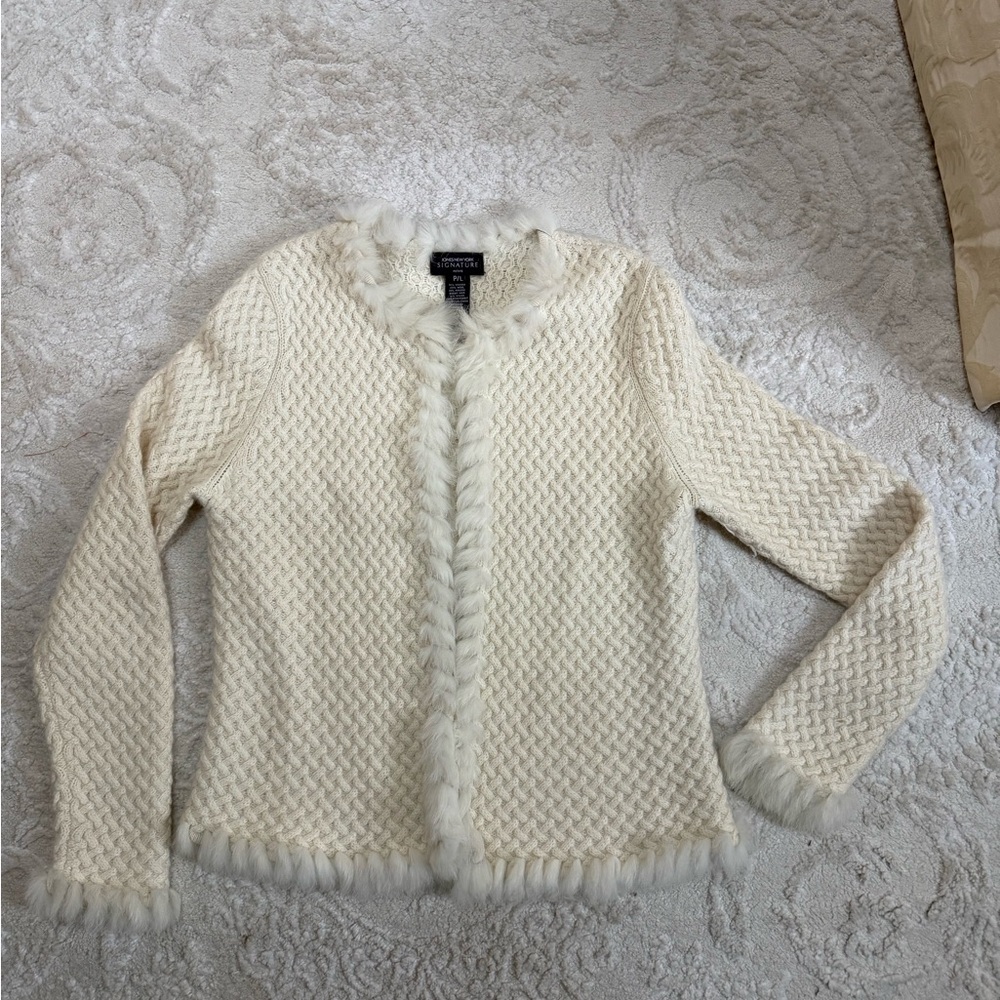 Jones New York Signature Angora Fur Trim L/P‎
